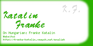 katalin franke business card